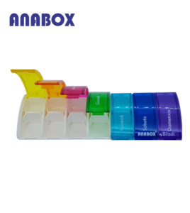 Anabox portapillole 1X7 giorni arcobaleno aperto