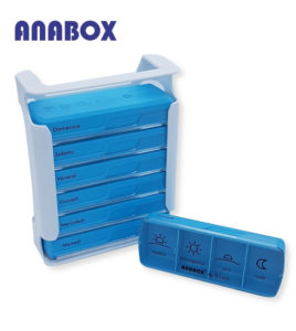 Anabox portapillole 7 giorni turchese verticale