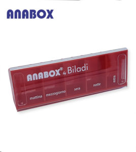 Anabox portapillole giornaliero rosso