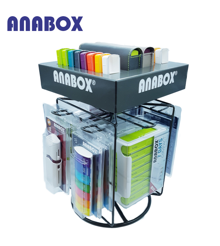 Anabox portapillole espositore girevole